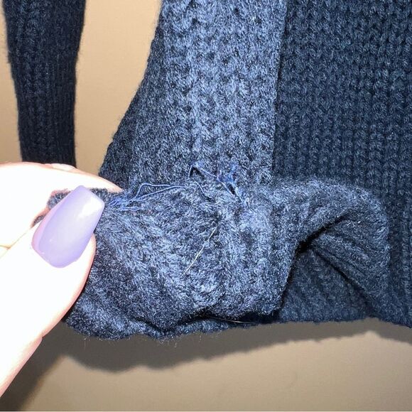 Rachel Zoe Navy Cream Mustard Fair Isle Cowl Neck Acrylic Knitted Sweater - Picture 10 of 10